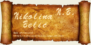 Nikolina Belić vizit kartica